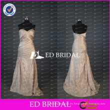 ED nupcial elegante sirena de la sirena con cuentas de tafetán acanalado madre larga del vestido de novia 2017